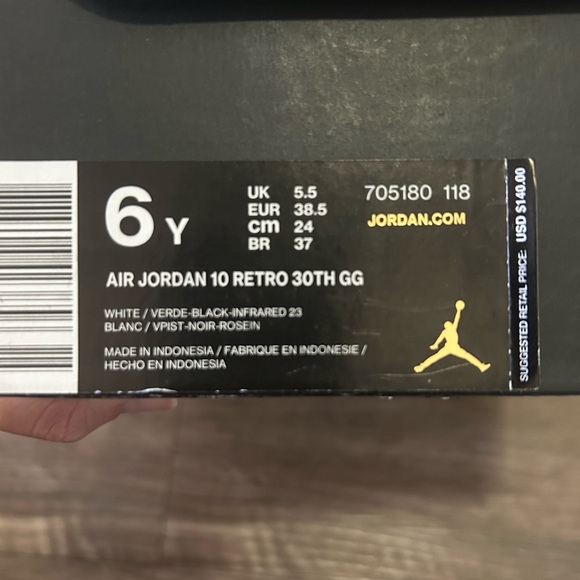 AIR JORDAN 10 RETRO 30TH GG VERDE - SIZE 6Y - Picture 10 of 10